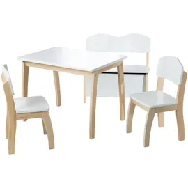 roba Kindertisch 50728WE 76 x 52 x 56 cm MDF und Massivholz lackiert weiß
