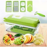 Küchen- Und Kochzubehör, Genius Nicer Dicer Smart (12-teilig) In Grün - Gemüseschneider Für Würfel, Stifte, Scheiben, Streifen Und Spalten - Salatschneider, Mandolinenschneider Für Gurken