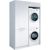 laundreezy Mehrzweckschrank-Set 128 x 238 x 68 cm Weiß