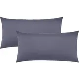 NatureMark Kissenbezug Jersey 40 x 80 cm Anthrazit Grau