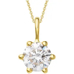Ketten-Anhänger VIVANCE "0.25 ct Diamant Brillant Anhänger aus 585 Gelbgold", gold, Schmuckanhänger, Damen, 0.25 ct, Gelbgold 585-Diamanten, Gelbgold 585, Diamanten, Damen Gold Schmuck