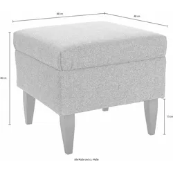 Hocker INOSIGN "Asino", grau, B:48cm H:40cm T:48cm, Struktur (100% Polyester), Struktur/Blume (100% Polyester), Hocker, Fußhocker Sitzhocker