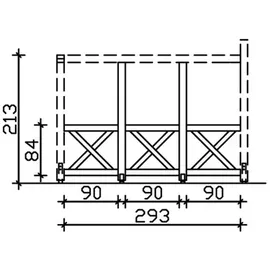 SKANHOLZ Andreaskreuz Seitenwand 305 x 210 cm schiefergrau