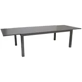 TPFGarden Gartentisch ASHFORD (Großer Ausziehtisch - Gestell Aluminium grau - Hochwertig verarbeitet, Tischplatte Glas grau bedruckt - ausziehbar von 200cm auf 300cm), Esstisch - Terrassentisch - Maße (BxHxT): 110 x 75 x 200/300 cm grau