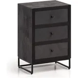FineBuy Nachtschrank 40 x 30 x 60 cm Schwarz