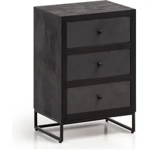 FineBuy Nachtschrank 40 x 30 x 60 cm Schwarz