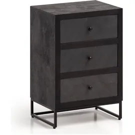 FineBuy Nachtschrank 40 x 30 x 60 cm Schwarz