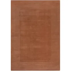 Kadima Design Handgewebter Wollteppich mit feinen Randdetails, `Mole`. Farbe: Orange, 160x230 cm