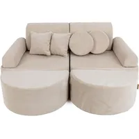 MEOWBABY Sofa für Kinderzimmer - Spielsofa für Kinder, Kindersofa, Slimcord, Ecru