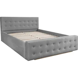 Home Affaire Polsterbett HOME AFFAIRE "Vaine", silber (silberfarben), B:171cm H:96cm L:245cm, Samtoptik (100% Polyester), Betten, Polsterbett, in 5 Breiten, auch in Länge 220 cm, incl. Roll-Lattenrost