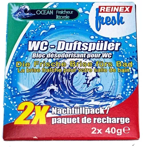 WC-Duftspüler Reinex FRESH Nachfüller 2 x 40 g Ocean die frische wochenlange Brise fürs Bad, Nachfüller
