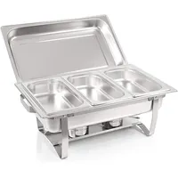 Bc-elec - F433-3 Speisenwärmer Buffetwärmer 3x GN1/3 bain marie mit Deckel, 60x37x29cm