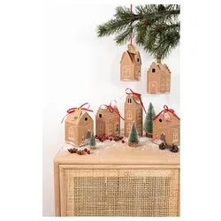 Folia Adventskalender Hygge Dorf natur, weiß, rot 4001868124651 folia