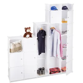 Relaxdays Kleiderschrank, weiß, transparent 145,0 x 36,5 x 198,0 cm