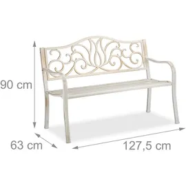 Relaxdays Antik 90 x 127,5 x 63 cm Weiß-Bronze