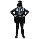 Metamorph Kostüm Star Wars – Darth Vader Kostüm für Kinder Basic, Einfaches Kostüm des dunklen Sith Lords schwarz 116-122