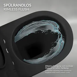 luxebath Hänge-WC kurz mit WC-Sitz Schwarz matt