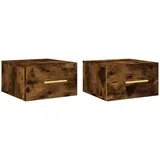 vidaXL Nachtschrank 2 Stk. 35 x 35 x 20 cm Räuchereiche