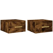 vidaXL Nachtschrank 2 Stk. 35 x 35 x 20 cm Räuchereiche