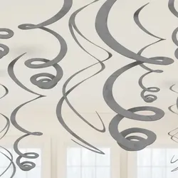 12 Deko Spiralen silber