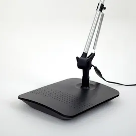 LINDBY LED Tischlampe 'Felipe' Dimmbar (Modern) in Alu 1-flammig Arbeitszimmerleuchte