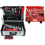 FAMEX 729-17 Werkzeugkoffer gefüllt mit Werkzeug und Steckschlüsselsatz