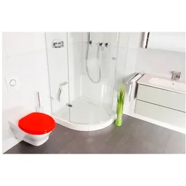 Sanilo WC Sitz mit Absenkautomatik Rot, Hochwertiger und Stabiler Toilettendeckel aus Holz