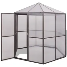 vidaXL Gewächshaus 2,4 x 2,11 x 2,32 m braun
