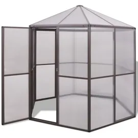 vidaXL Gewächshaus 2,4 x 2,11 x 2,32 m braun