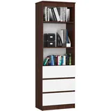 Akord Büroschrank 60x180x35 cm Grau/Weiß