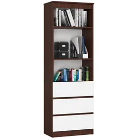 Akord Büroschrank 60x180x35 cm Grau/Weiß