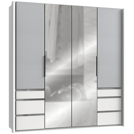 WIMEX Level 200 x 216 x 58 cm weiß/Light grey mit Spiegeltüren und Schubladen