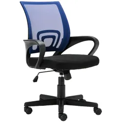 DELUKE® Bürostuhl PARIS - 88x56x54, Blau | Kunstleder | Kunststoff Gestell | ergonomische Bürostühle Homeoffice Stuhl mit Rollen