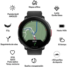 Polar Vantage V3 BT 47 mm Aluminiumgehäuse schwarz Silikonarmband blau L