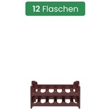 ARTECSIS Weinregal stapelbar Kunststoff für 12 Flaschen, stabiles Flaschenregal für Gastronomie und Lagerraum, erweiterbare Weinlagerung, Braun