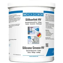WEICON Silikonfett HV, lebensmittelechtes Schmierfett, 1 kg, transluzent
