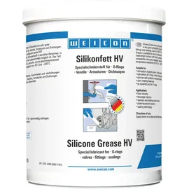 WEICON Silikonfett HV, lebensmittelechtes Schmierfett, 1 kg, transluzent