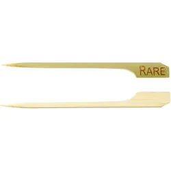 1500x Steak Marker "RARE" aus Bambus 9cm