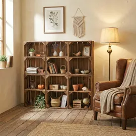 Teramico Holzkiste 40 x 30 x 25 cm 6-tlg. braun