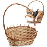 Kadax Geschenkkorb, Weidenkorb, Henkelkorb, Natürlich, Klein