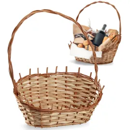 Kadax Geschenkkorb, Weidenkorb, Henkelkorb, Natürlich, Klein