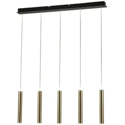 Fabas Luce Prado 5-flammige Pendelleuchte - 33W dimmbare LED - lineares Messingdesign
