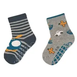 Sterntaler ABS-Söckchen Doppelpack Hubschrauber und Fahrzeug blau melange, Babymode (6 - 24 Monate)