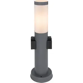 GLOBO LED Sockelleuchte 2 Steckdosen anthrazit