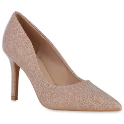 Damen Spitze Pumps in Rose Gold