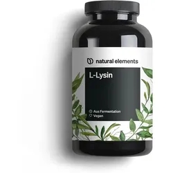 L-Lysin – 365 Kapseln – 800mg pures L Lysin aus 1000mg L-Lysin HCl/Tag – Aus pflanzlicher Fermentation – ohne Gentechnik – vegan, optimal dosiert, ohne unnötige Zusätze 365 St