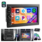 ESSGOO VW Polo 9N Golf 4 Passat B5 T5 Autoradio Android 15, Carplay GPS Navi Autoradio (RDS, 4+64GB(optional), Digitalradio (DAB), FM, DAB+ (optional), SWC, Apple Carplay Android Auto GPS Navi WIFI BT EQ) schwarz