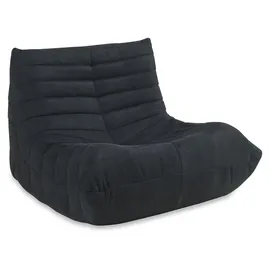 [en.casa] Bodensessel Kodsø Mikrofaser 75 x 90 x 100 cm Schwarz