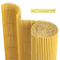 Monucep PVC Sichtschutzmatte 160x1000cm, Sichtschutzzaun Privatsphäre Wetterfest für Garten, Terrasse, Balkon Sichtschutz mit Kabelbindern, Balkonsichtschutz mit Verstärkungsrippe, Bambus