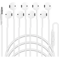 4 Paar In-Ear Kopfhörer mit Magnetischem Kabel, Mikrofon und Lautstärkeregler für, iPod, iPad, MP3, Samsung - Leichte Ohrhörer mit 3.5mm Anschluss,kopfhörer 3.5mm Klinkenstecker